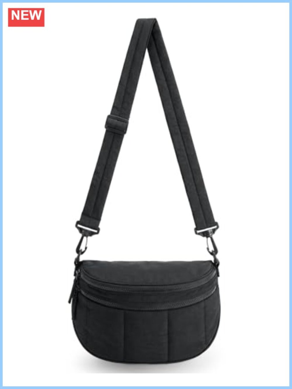 Puffer Crossbody Bag Lightweight Water Resistant Multi-Pocket Travel Purse